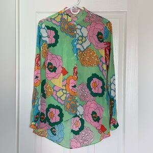 Colorful Floral Women's Top. Designer